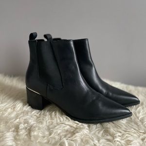 Nine West black leather booties